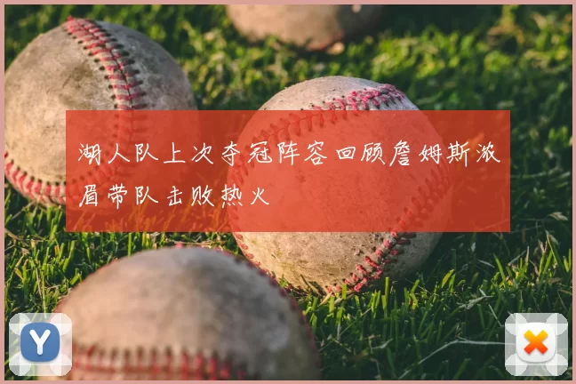 湖人队上次夺冠阵容回顾詹姆斯浓眉带队击败热火